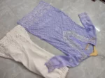 Lavender Chiffon Chikan Kurta Sharara Set