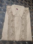 Light Brown Chikan Gents Soft Cotton Kurta