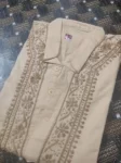 Light Brown Chikan Gents Soft Cotton Kurta