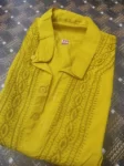 Mustard Yellow Chikan Gents soft cotton Kurta