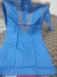 Blue Chikan Gents soft cotton Kurta