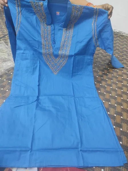Blue Chikan Gents soft cotton Kurta