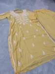 Yellow Modal Chikankari Long Kurta