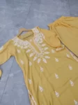 Yellow Modal Chikankari Long Kurta