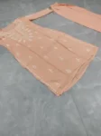 Peach Modal Chikankari Long Kurta