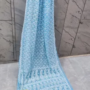 ue Georgette Half Jaal Saree