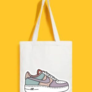Reusable Tote Bags|100% Organic Cotton Bag | Multi-Purpose Bag| Shoe printed | Stylish Bag