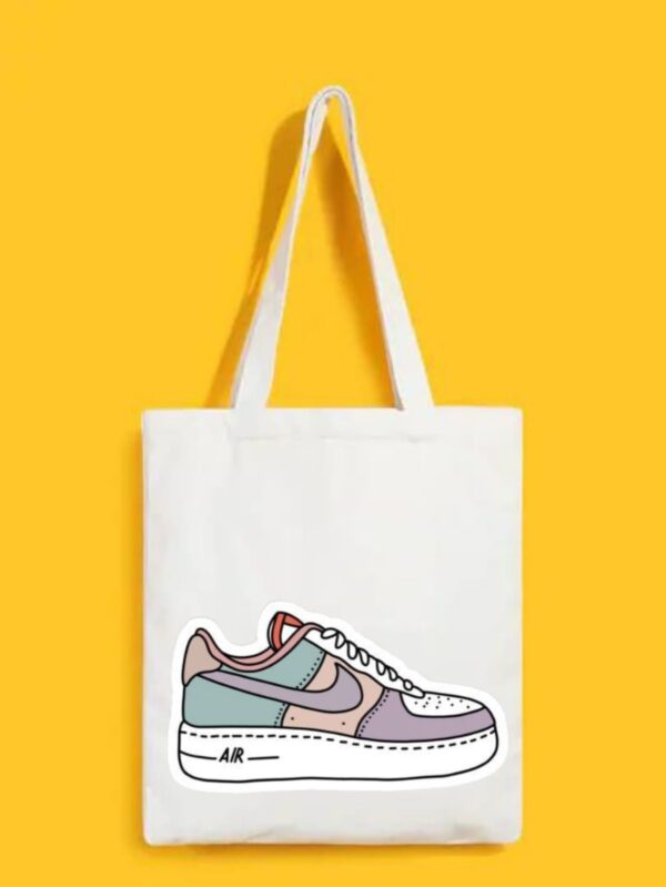 Reusable Tote Bags|100% Organic Cotton Bag | Multi-Purpose Bag| Shoe printed | Stylish Bag