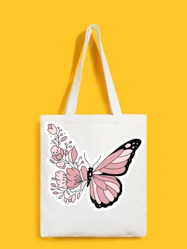 Reusable Tote Bags|100% Organic Cotton Bag | Multi-Purpose Bag| Butterfly printed | Stylish Bag