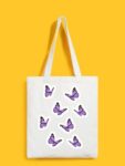 Reusable Tote Bags|100% Organic Cotton Bag | Multi-Purpose Bag| Butterflies printed | Stylish Bag