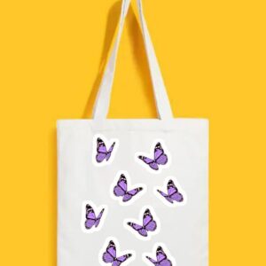 Reusable Tote Bags|100% Organic Cotton Bag | Multi-Purpose Bag| Butterflies printed | Stylish Bag