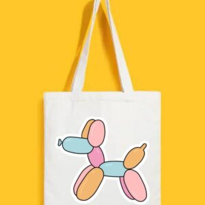 Reusable Tote Bags|100% Organic Cotton Bag | Multi-Purpose Bag| Ballon dog printed | Stylish Bag