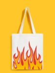 Reusable Tote Bags|100% Organic Cotton Bag | Multi-Purpose Bag| Flames printed | Stylish Bag