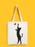 Reusable Tote Bags|100% Organic Cotton Bag | Multi-Purpose Bag| cutie cat printed | Stylish Bag