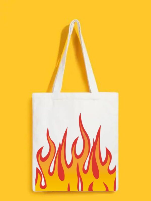 Reusable Tote Bags|100% Organic Cotton Bag | Multi-Purpose Bag| Flames printed | Stylish Bag