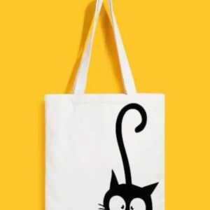 Reusable Tote Bags|100% Organic Cotton Bag | Multi-Purpose Bag| cutie kitty printed | Stylish Bag