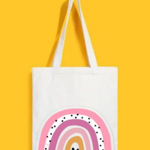 Reusable Tote Bags|100% Organic Cotton Bag | Multi-Purpose Bag| Rainbow printed | Stylish Bag
