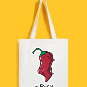 Reusable Tote Bags|100% Organic Cotton Bag | Multi-Purpose Bag| chilli printed | Stylish Bag