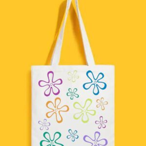 Reusable Tote Bags|100% Organic Cotton Bag | Multi-Purpose Bag| Flowers printed | Stylish Bag