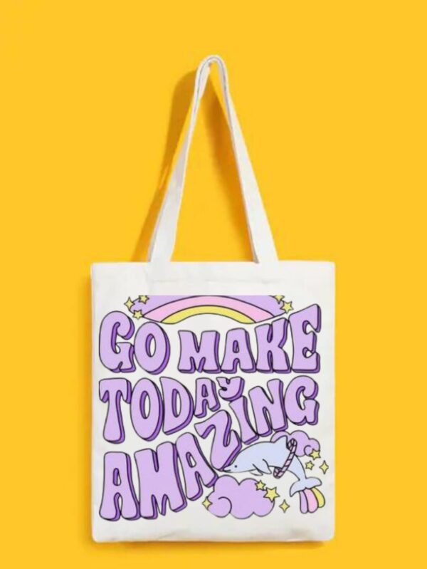 Reusable Tote Bags|100% Organic Cotton Bag | Multi-Purpose Bag| Quote printed | Stylish Bag