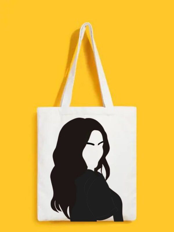 Reusable Tote Bags|100% Organic Cotton Bag | Multi-Purpose Bag| Lady printed | Stylish Bag