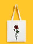Reusable Tote Bags|100% Organic Cotton Bag | Multi-Purpose Bag| Rose printed | Stylish Bag