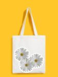 Reusable Tote Bags|100% Organic Cotton Bag | Multi-Purpose Bag| Flowers printed | Stylish Bag