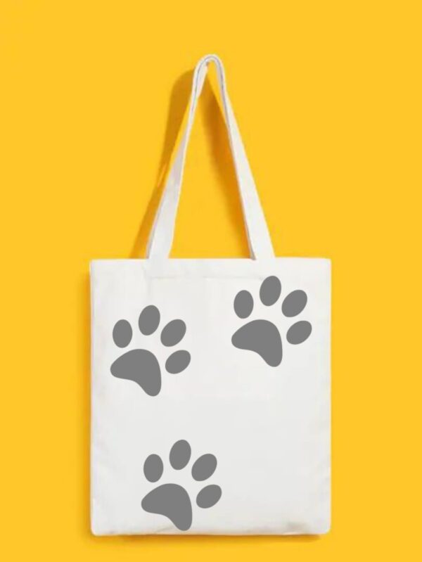 Reusable Tote Bags|100% Organic Cotton Bag | Multi-Purpose Bag| Dog paw printed | Stylish Bag