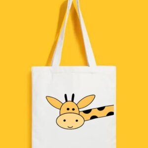 Reusable Tote Bags|100% Organic Cotton Bag | Multi-Purpose Bag| Giraffe printed | Stylish Bag