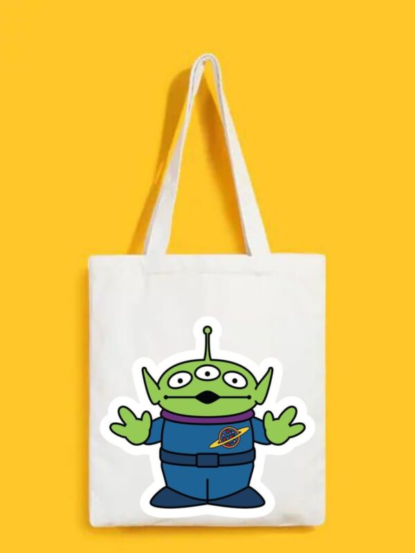 Reusable Tote Bags|100% Organic Cotton Bag | Multi-Purpose Bag| Alien printed | Stylish Bag