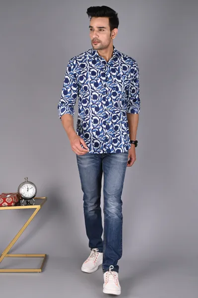 Indigo Printed Shirt