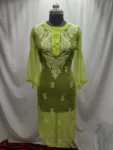 Lemon Yellow Georgette Chikankari Kurta