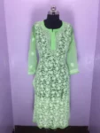 Light Green Georgette All-over Chikankari Jaal Kurta