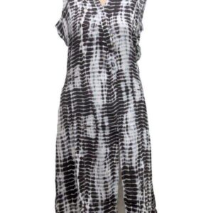 Generic Women's Rayon Kurtis (Black, White, L)