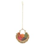 Generic Women's Gold Oxidized Earrings and  Maang Tikka-Multi