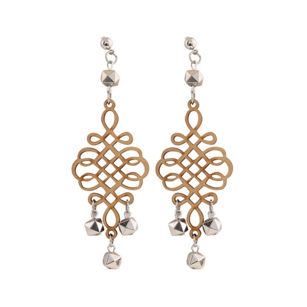 Generic Women's Wooden handcrafted Hook Dangler Hanging Fashion Earrings-Brown