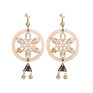 Generic Women's Alloy, Beads Hook Dangler Hanging Earrings-Brown