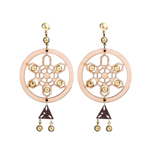 Generic Women's Alloy, Beads Hook Dangler Hanging Earrings-Brown
