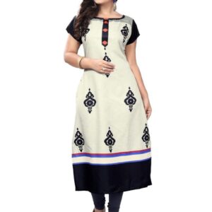 Generic Women's American Crepe Kurti (Black)