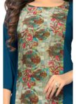 Generic Women's Rayon Printed and Hand Work Kurti (Rama)