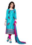 Generic Women's Cotton Unstitched Salwar Suit-Material With Dupatta (Sky Blue,2.3 Mtrs)