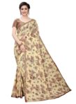 Generic Women's Lycra Blend Saree (Beige, 5-6Mtrs)