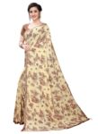 Generic Women's Lycra Blend Saree (Beige, 5-6Mtrs)