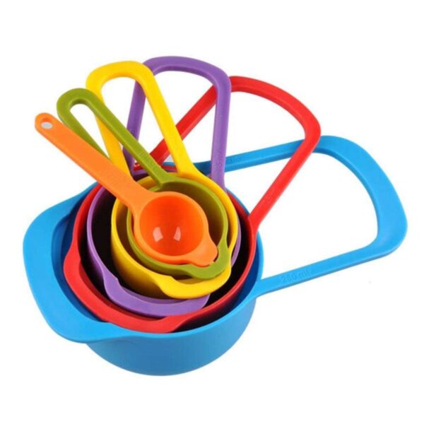 Generic Pack Of_2 Plastic Colorful Measuring Spoon Measuring Cup(6 Pcs Set) (Color: Assorted)