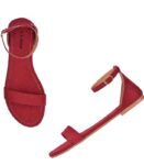 Generic Women's Patent Leather Flat Sandals (Color:Red, Material:Patent Leather)