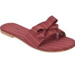 Women's Patent Leather Flat Sandals (Color:Red, Material:Patent Leather)