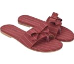 Women's Patent Leather Flat Sandals (Color:Red, Material:Patent Leather)