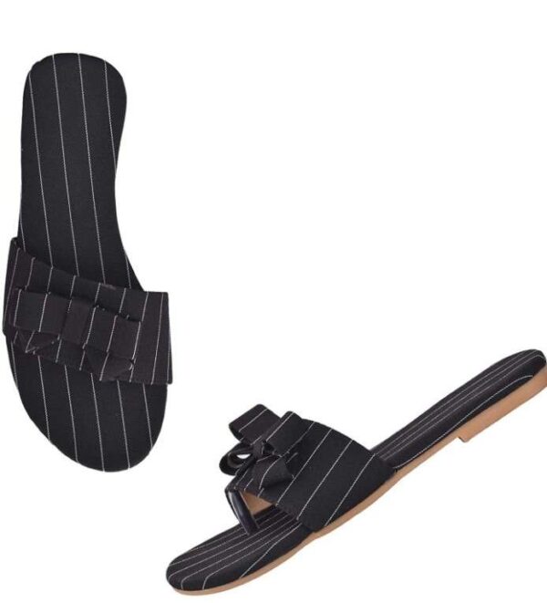Women's Patent Leather Flat Sandals (Color:Black, Material:Patent Leather)