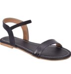 Generic Women's Patent Leather Flat Sandals (Color:Black, Material:Patent Leather)