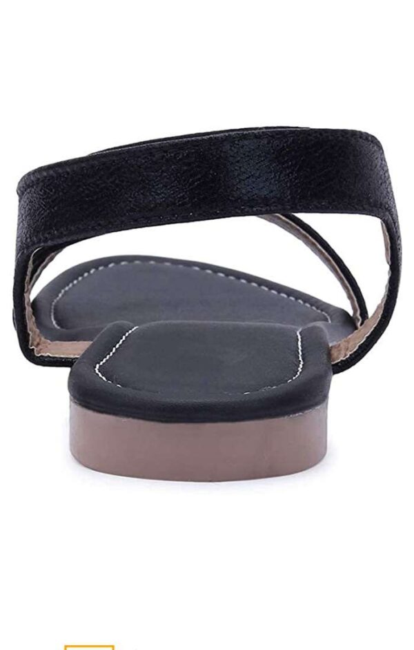 Generic Women's Patent Leather Flat Sandals (Color:Black, Material:Patent Leather)